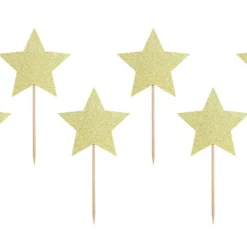 Stjerne Madpinde Glitter Guld