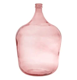 Stor Flaskeformet Glasvase Rosa