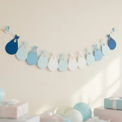 Stork Babyshower Guirlande Lyseblå