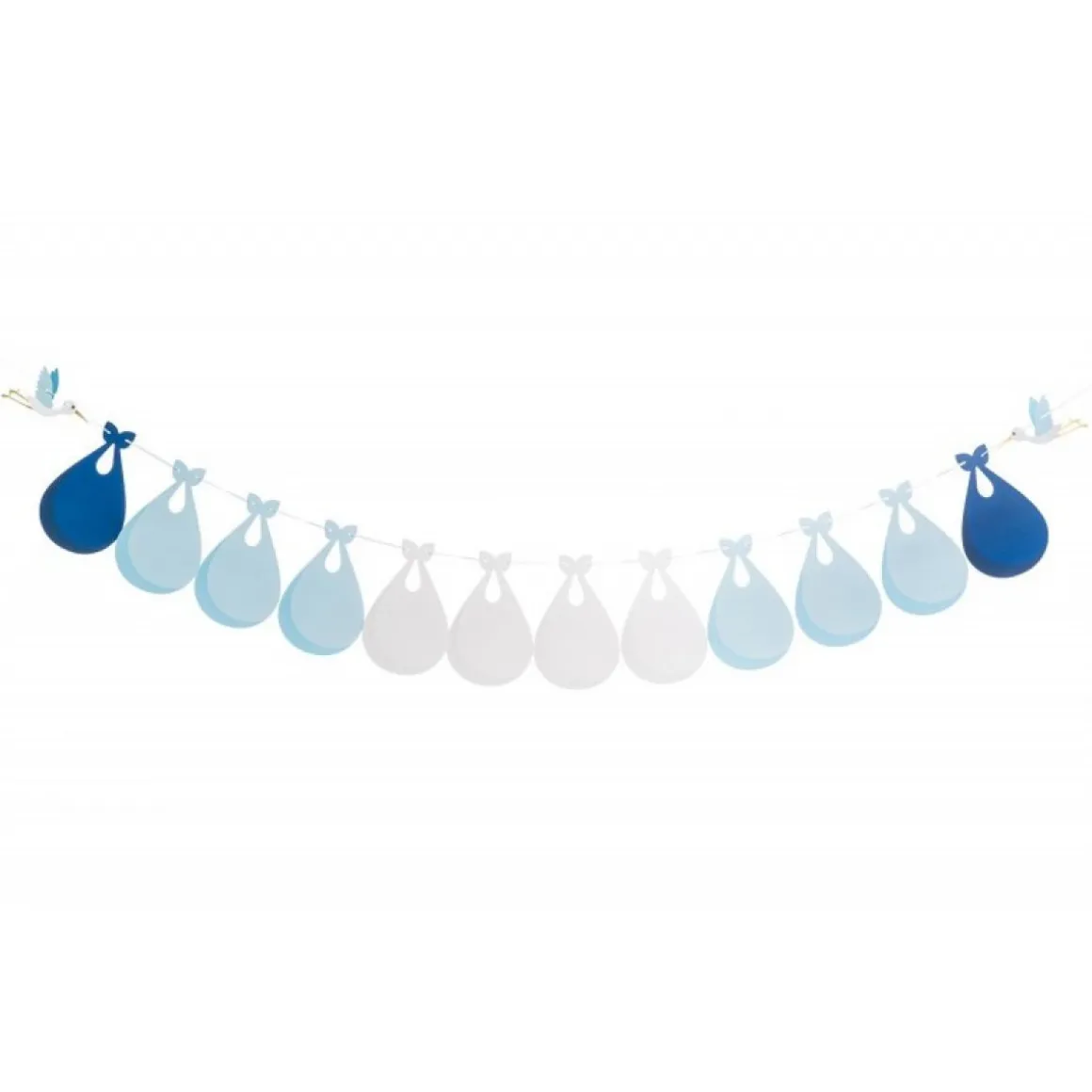 Stork Babyshower Guirlande Lyseblå
