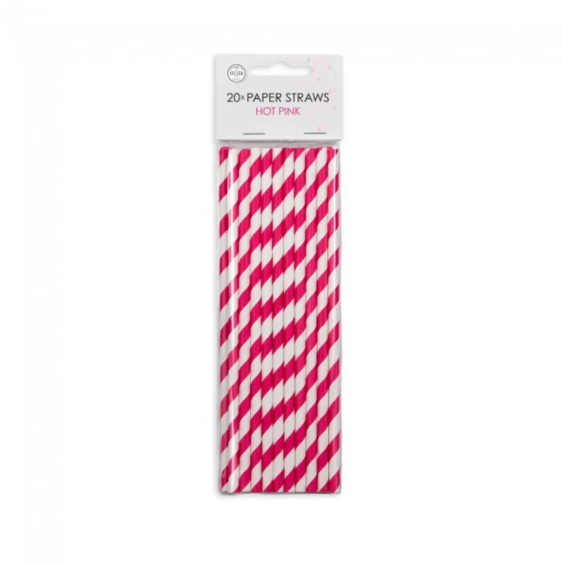 Stribede Papirsugerør Pink