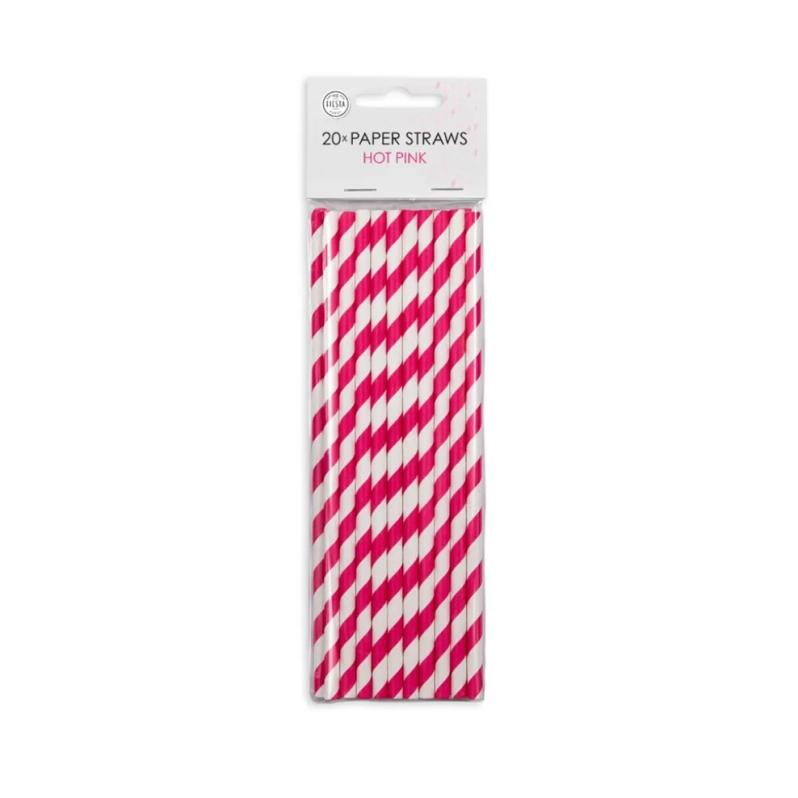 Stribede Papirsugerør Pink