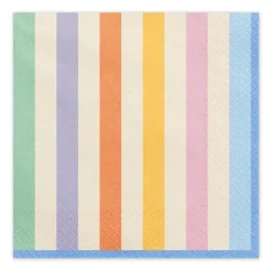 Stribede Servietter Pastel Multi