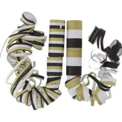 Stribede Serpentiner Sort/Guld/Hvid