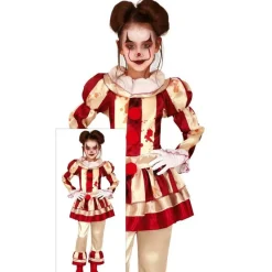 Stribet Horror Klovn Børnekostume