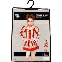 Stribet Horror Klovn Børnekostume