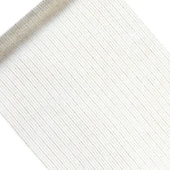 Stribet Organza Stofrulle Hvid/Guld