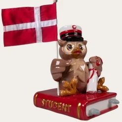 Studenterugle Dekorationsfigur Rød