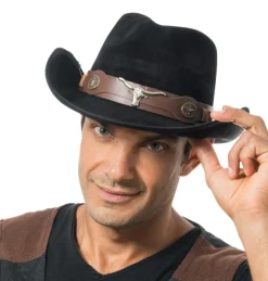 Suede Look Cowboyhat Sort