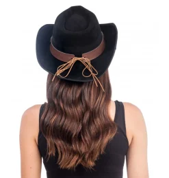 Suede Look Cowboyhat Sort