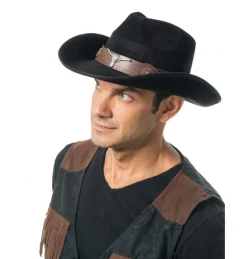 Suede Look Cowboyhat Sort