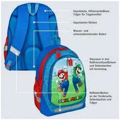 Super Mario® Skole Rygsæk Blå