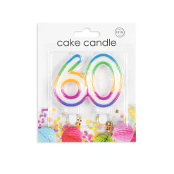60-Tal Kagelys Regnbuefarvet