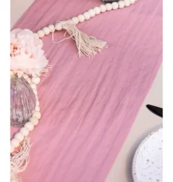 Tarlatan Bordløber Rosa