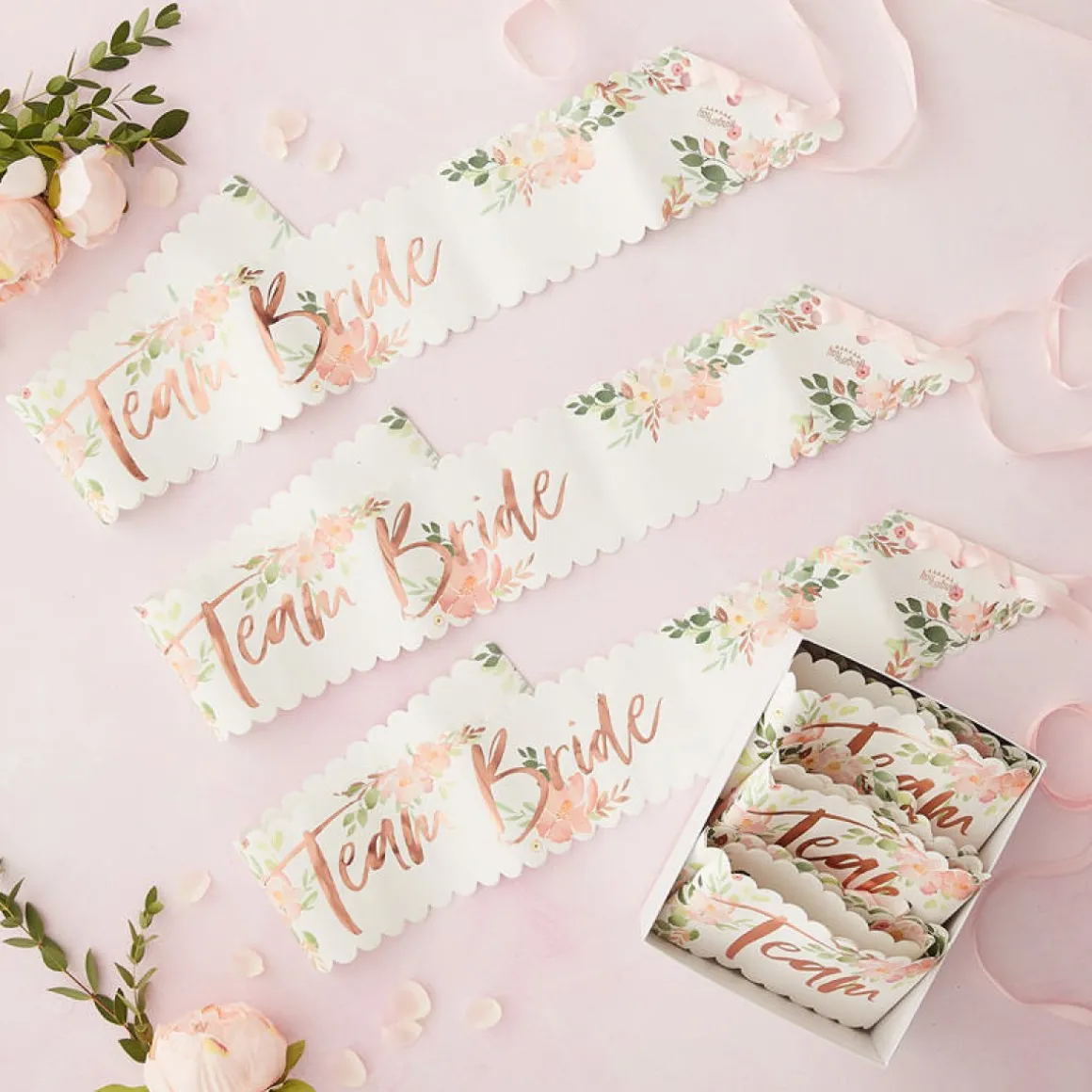 Team Bride Blomster Skråbånd