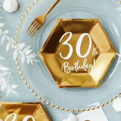 30th Birthday Paptallerkener Guld