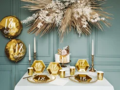 18th Birthday Paptallerkener Guld