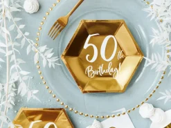 50th Birthday Paptallerkener Guld