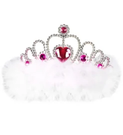 Tiara Med Hvide Fjer
