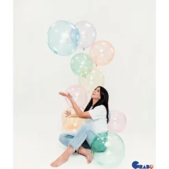 Transparent Rund Ballon Gul