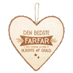 Træhjerte Farfar Beige