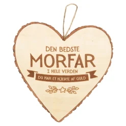 Træhjerte Morfar Beige