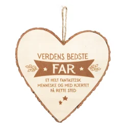 Træhjerte Verdens Bedste Far Beige