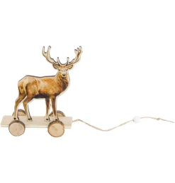 Træ Rensdyr På Hjul
