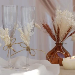 Tørret Harehalegræs Buket Hvid