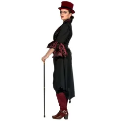 Vampyr Frakke Dame Kostume Sort/Rød