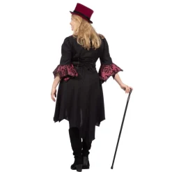 Vampyr Frakke Dame Kostume Sort/Rød