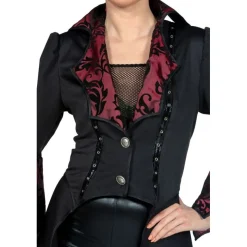 Vampyr Frakke Dame Kostume Sort/Rød