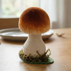 Velour Svamp På Fod Med Mos 13 cm