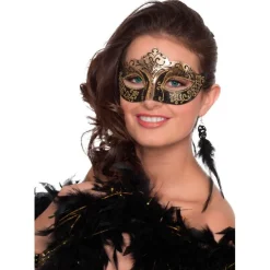 Venedig Glimmer Maske Guld/Sort