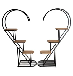 Vintage Hjerteformet Displaystand Sort