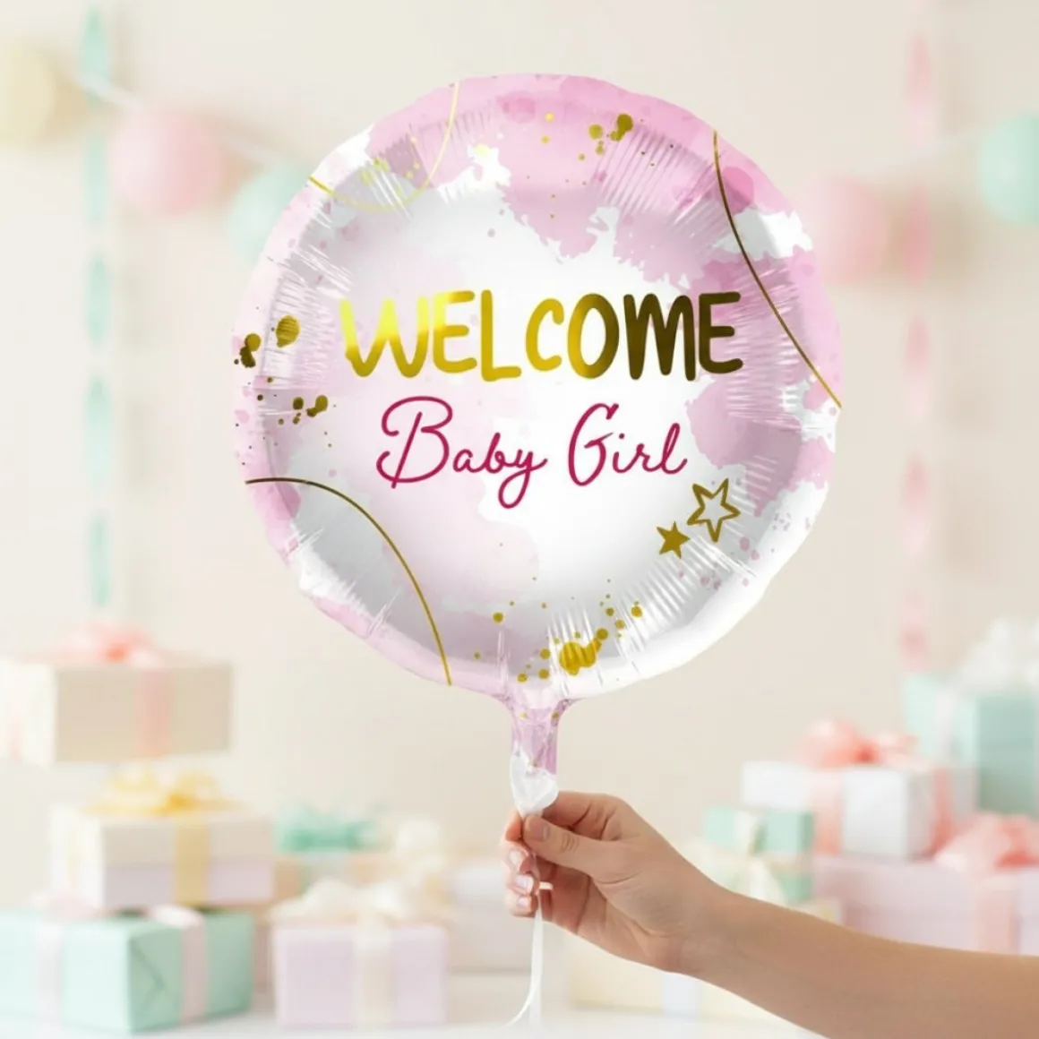 Welcome Baby Girl Folieballon