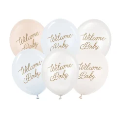 Welcome Baby Latexballoner Lyseblå/Hvid
