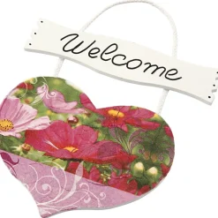 Welcome Hjerte Træskilt