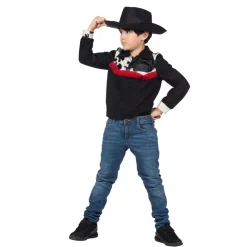 Western Cowboy Skjorte Sort/Hvid
