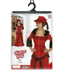 Western Saloonpige Kostume Rød