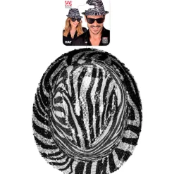 Zebrastribet Fedora Hat Sølv
