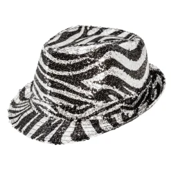 Zebrastribet Fedora Hat Sølv