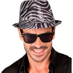 Zebrastribet Fedora Hat Sølv