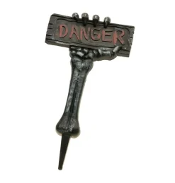 Zombie Hånd Med Danger Skilt Grå